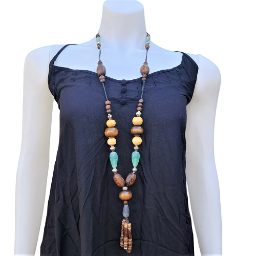 Necklace Big Wood Bead