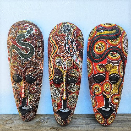 Painted Carved Mask Wide