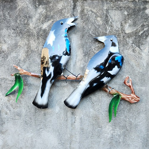 2 Magpies Sitting On A Branch - Just-Oz