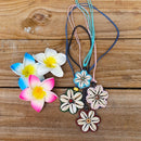 Cut Cowrie Shell Necklace Flower Pendant