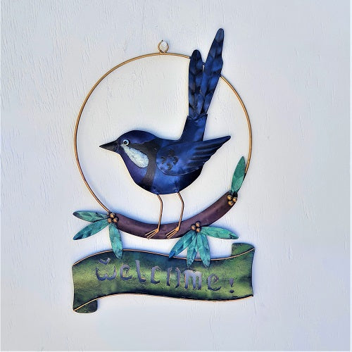 Blue Wren Welcome Sign - Just-Oz