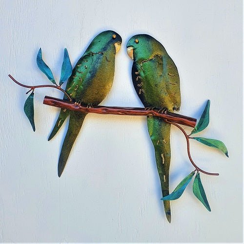 Budgies 2 On A Branch