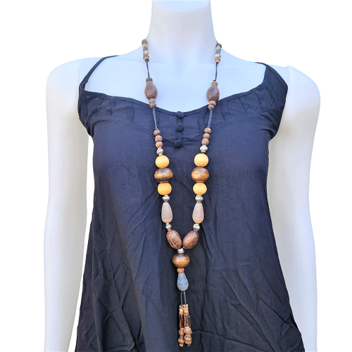 Necklace Big Wood Bead