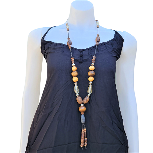 Necklace Big Wood Bead