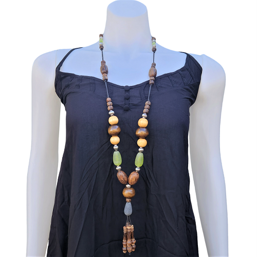 Necklace Big Wood Bead