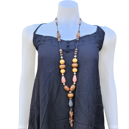 Necklace Big Wood Bead