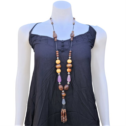 Necklace Big Wood Bead
