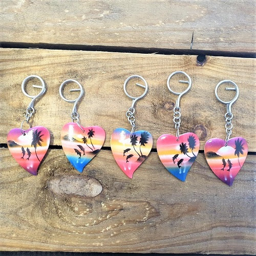 Keyring Heart Tropical - Just-Oz